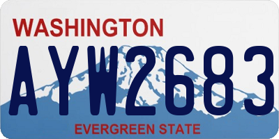 WA license plate AYW2683