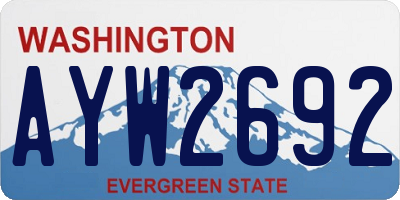 WA license plate AYW2692