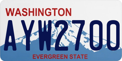 WA license plate AYW2700