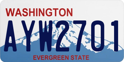WA license plate AYW2701