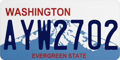 WA license plate AYW2702