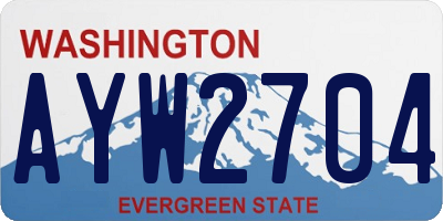 WA license plate AYW2704