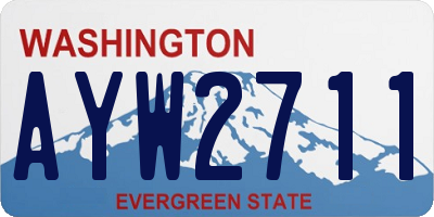 WA license plate AYW2711