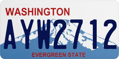 WA license plate AYW2712