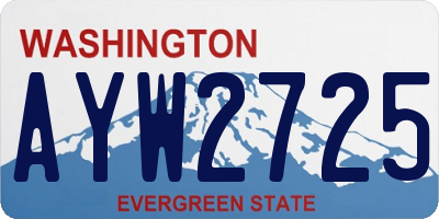 WA license plate AYW2725