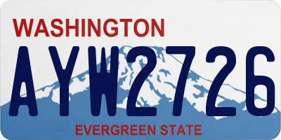 WA license plate AYW2726
