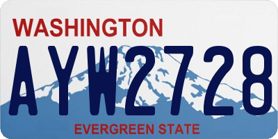 WA license plate AYW2728