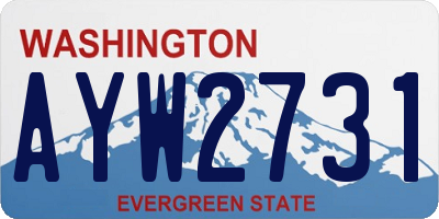 WA license plate AYW2731