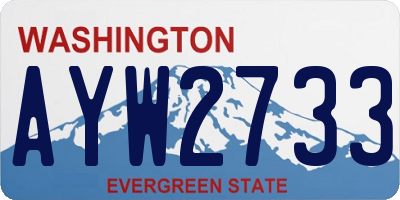 WA license plate AYW2733