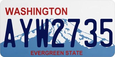 WA license plate AYW2735