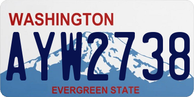 WA license plate AYW2738