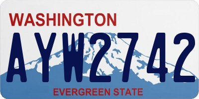 WA license plate AYW2742