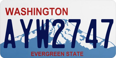 WA license plate AYW2747