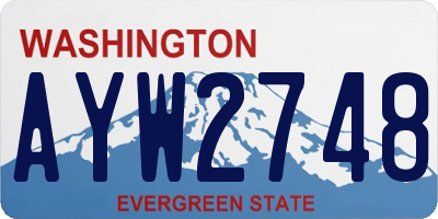 WA license plate AYW2748