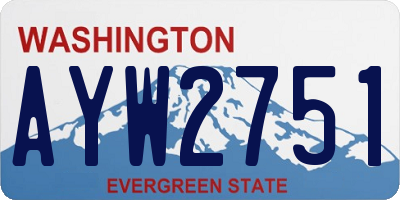 WA license plate AYW2751