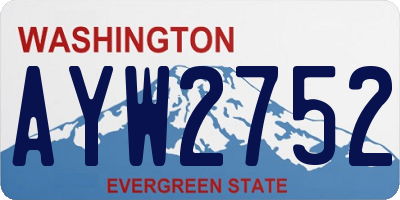 WA license plate AYW2752