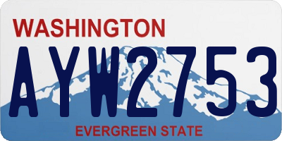 WA license plate AYW2753