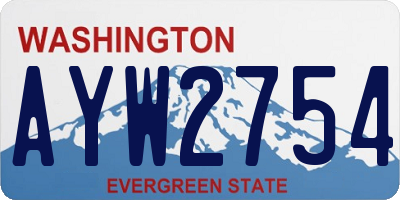 WA license plate AYW2754