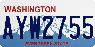 WA license plate AYW2755