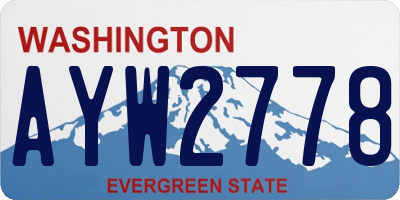 WA license plate AYW2778