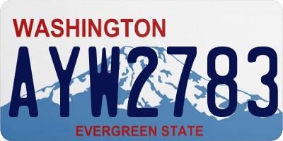 WA license plate AYW2783