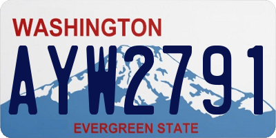 WA license plate AYW2791