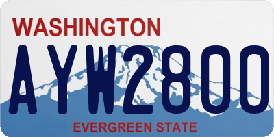 WA license plate AYW2800