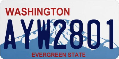 WA license plate AYW2801