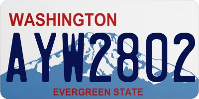 WA license plate AYW2802