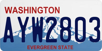 WA license plate AYW2803