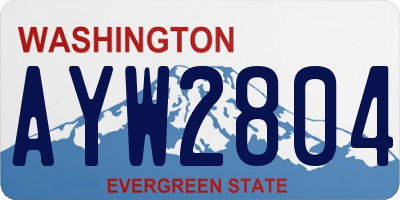 WA license plate AYW2804