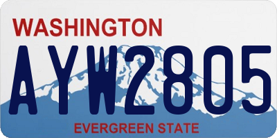 WA license plate AYW2805