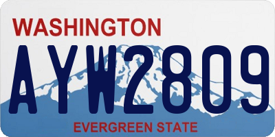 WA license plate AYW2809