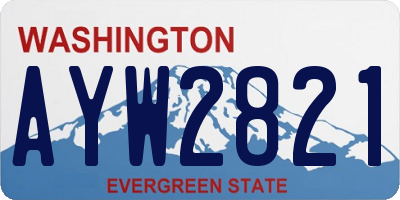 WA license plate AYW2821