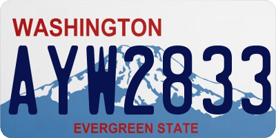 WA license plate AYW2833