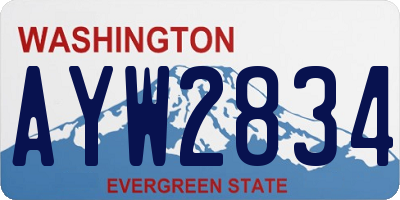 WA license plate AYW2834