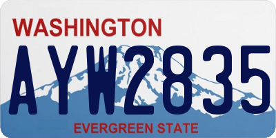 WA license plate AYW2835