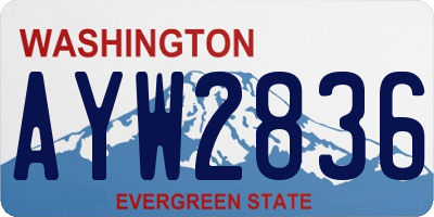 WA license plate AYW2836