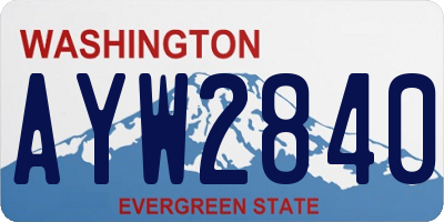 WA license plate AYW2840