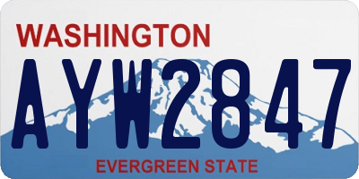 WA license plate AYW2847