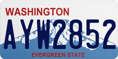 WA license plate AYW2852
