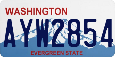 WA license plate AYW2854