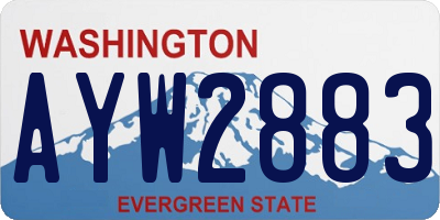 WA license plate AYW2883