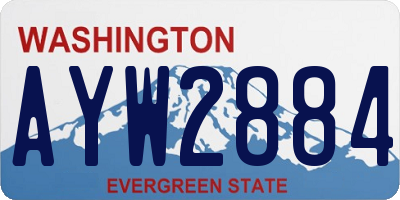 WA license plate AYW2884
