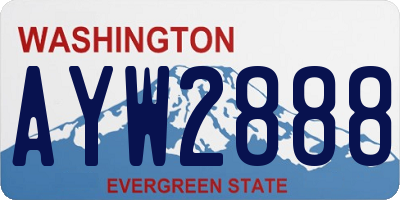 WA license plate AYW2888