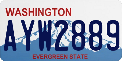 WA license plate AYW2889