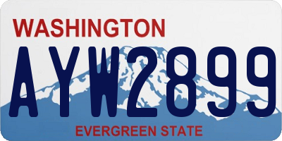 WA license plate AYW2899