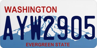WA license plate AYW2905