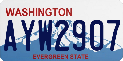 WA license plate AYW2907