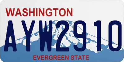 WA license plate AYW2910